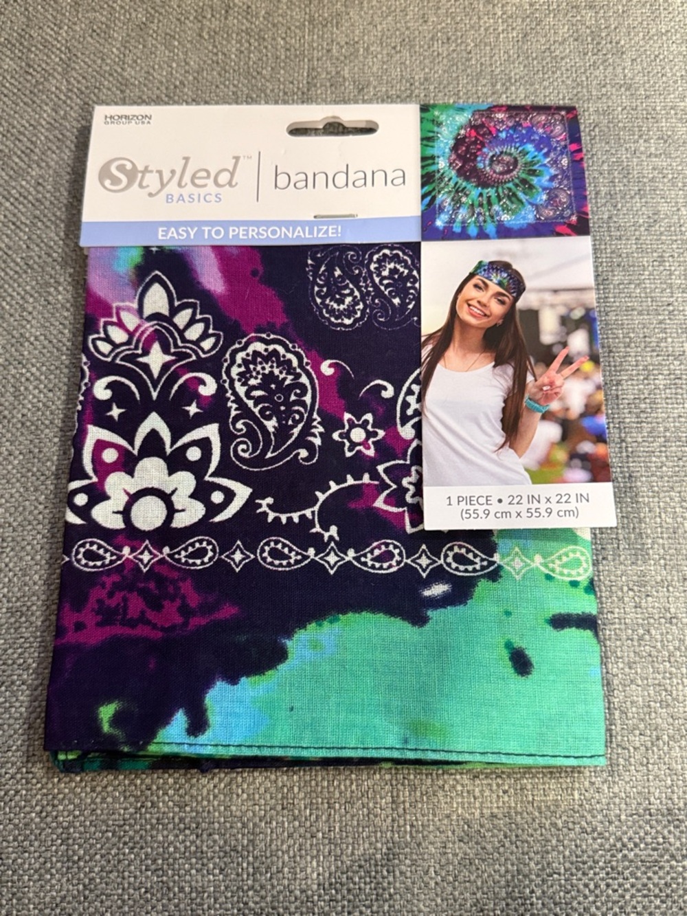 NEW Tie-Dye Bandana in Purple & Teal by Styled Basics